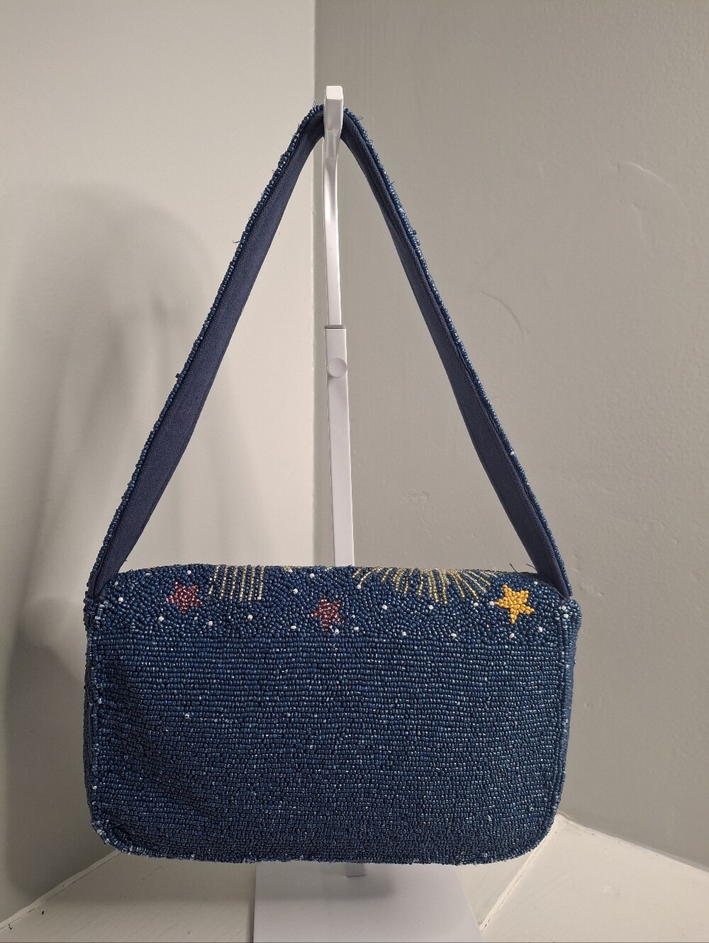Made in India Hand Beaded Evil Eye Celestial Shoulder Bag - Picture 2 of 5